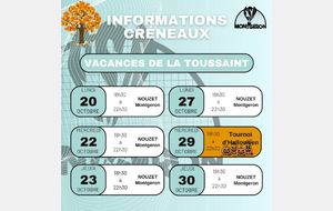 Information Créneaux