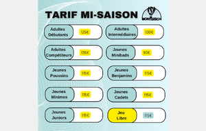TARIFS MI SAISON