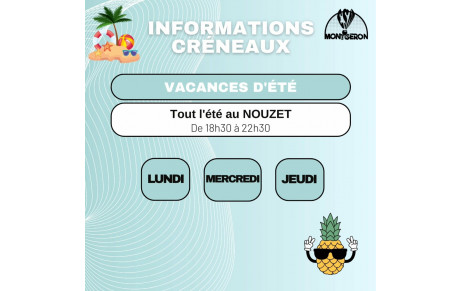 Créneaux vacances