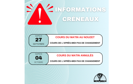 Information Créneaux