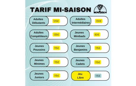 TARIFS MI SAISON